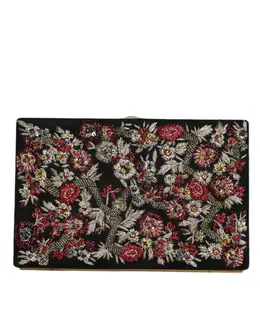Dolce & Gabbana Multicolor Floral Gold Frame Clutch Evening Purse Bag bag1525