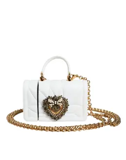 Dolce & Gabbana White Silicone Devotion Heart Cover Hand Bag Airpod Case bag1522