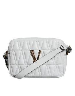 Versace White Quilted Nappa Leather Crossbody Shoulder Bag bag1609