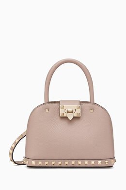 Valentino Garavani Small Rockstud Top-handle Bag in Grained Calfskin 217532078_23