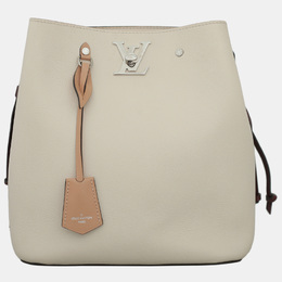 Louis Vuitton Cream, Maroon, Soft Pink Logo Lockme Bucket Bag 1048725