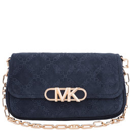 Michael Kors Parker Empire Logo Embossed Suede Shoulder Bag 30f3g7pc2s-406