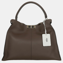 Fendi Brown Leather Large Peekaboo X-Lite Tote bag 1048790