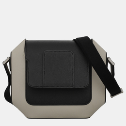 Hermes Black/ Off White/ Brown Leather Octogone 23 Bag 1048745