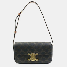 Celine Brown Canvas Triomphe Shoulder Bag 1047781