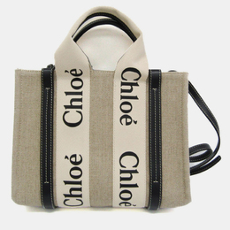 Chloe Neutrals Canvas and Leather Tote Bag 1050632
