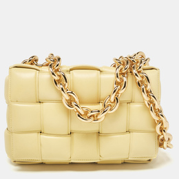 Bottega Veneta Yellow Intrecciato Leather Padded Cassette Chain Bag 1050311