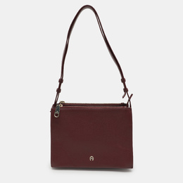 Aigner Burgundy Leather Shoulder Bag 1051795