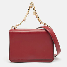 Michael Kors Red Faux Leather Flap Shoulder Bag 1052211