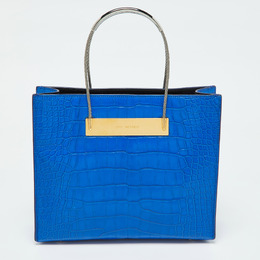 Balenciaga Blue Alligator Leather Cable Handle Tote 1048407