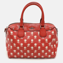 Coach Red Printed Leather Bennett Satchel 1051559