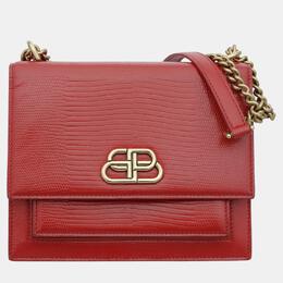 Balenciaga Red Lizard Embossed Leather Small Sharp Shoulder Bag 1055037