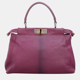 Fendi Purple Leather Regular Peekaboo Bag 1055003