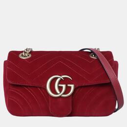 Gucci Red Velvet Mini Marmont Bag 1055039