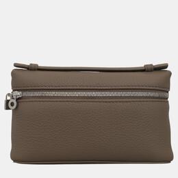 Loro Piana Warm Mastic Calfskin Leather Extra Pocket Mini Pouch Bag 1054982