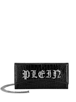 Philipp Plein Gothic Plein croc-effect clutch bag 23626204