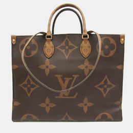 Louis Vuitton Beige Brown Monogram Reverse OnTheGo GM Tote 1055655