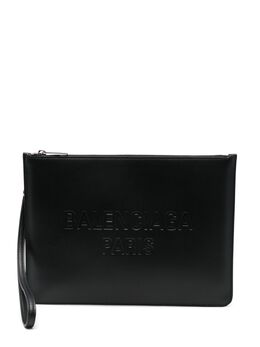 Balenciaga logo-debossed clutch bag 25726510