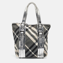 Burberry Silver Beat Check Nylon Victoria Tote 1055999