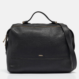 Furla Black Leather Top Zip Satchel 1056031