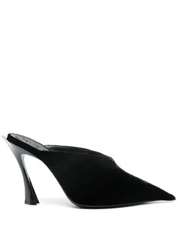 Mugler 95mm suede mules 25918577