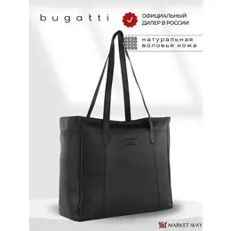 Сумка тоут Bugatti, фактура зернистая, гладкая, черный 101868066028