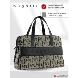 Сумка тоут Bugatti ELEA Bugatti, фактура зернистая, гладкая, бежевый/черный 126896788