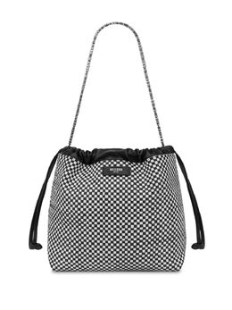 Moschino logo-patch shoulder bag 26672804
