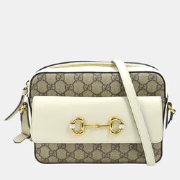 Gucci Beige/White Gold PVC/Leather GG Supreme Shoulder Bag 1060020
