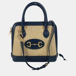 Gucci Beige x Dark Navy Horsebit 1955 Shoulder Bag 1059898
