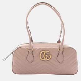 Gucci Pink Leather GG Marmont Medium Tote Bag 1059769