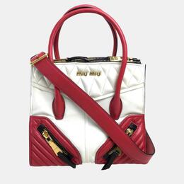 Miu Miu White Red Biker Bag 1060434