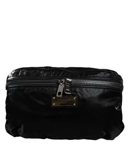 Dolce & Gabbana Black Nylon Fabric Belt Waist Fanny Pack Bag bag4106