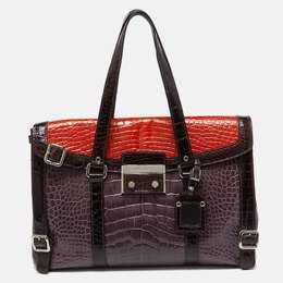 Prada Multicolor Crocodile Leather Lucido Lock Bag 1059745