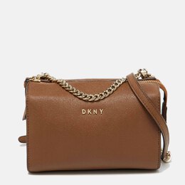 DKNY Brown Saffiano Leather Shoulder Bag 1058003