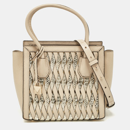 Michael Kors Beige Leather Mercer Studio Tote 1062153