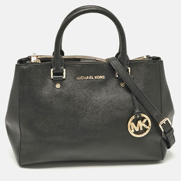 Michael Kors Black Leather Medium Sutton Tote 1062113