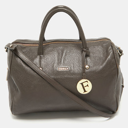 Furla Dark Brown Leather Ariana Satchel 1063621