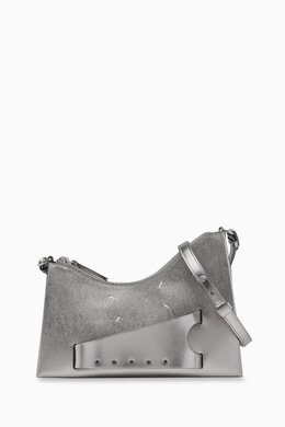 Maison Margiela Small Snatched Hobo Shoulder Bag in Metallic Leather 217818267_17