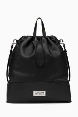 Maison Margiela Medium 5AC Daily Drawstring Backpack in Grainy Leather 217818269_13