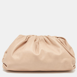 Bottega Veneta Beige Leather Classic Pouch Clutch 1063389