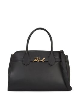 Karl Lagerfeld logo-lettering leather tote bag 26178100