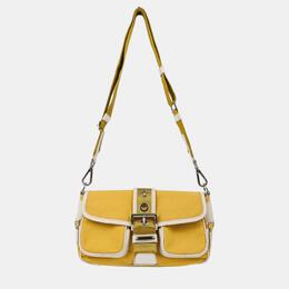 Prada Yellow Canvas Shoulder Bag 1063747