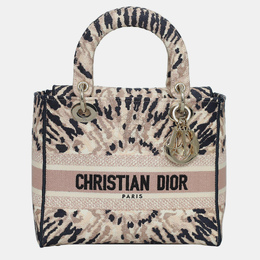 Christian Dior Medium Tie Dye Embroidery Canvas Lady D-Lite Bag 1062668