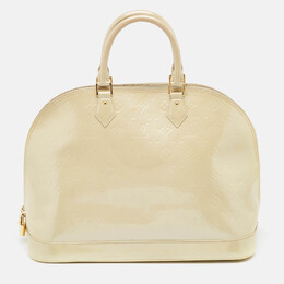 Louis Vuitton Cream Monogram Vernis Alma GM Bag 1062273