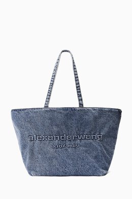 Alexander Wang Medium Punch Tote Bag in Denim 217818774_14