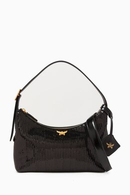 MCM Aren Sequinned Hobo Bag 217768170_13