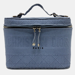 Christian Dior blue Embroidery Vanity bag 1071974