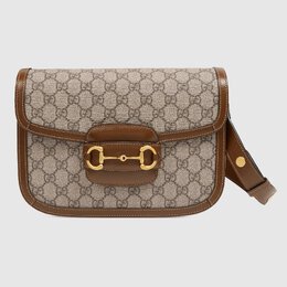 Маленькая сумка на плечо Gucci Horsebit 1955, бежевый/коричневый 602204-92tcg-8563