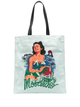 Moschino сумка-тоут с принтом, синий a74468213 | синий